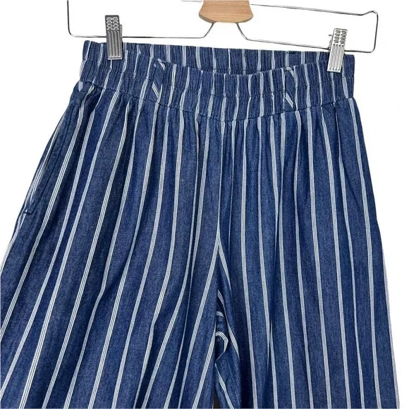 Final Touch Wide Leg Blue Striped Palazzo Pants Size Small - Picture 4 of 14